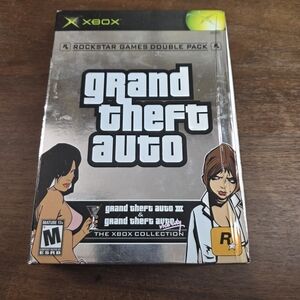 Microsoft OG XBOX Grand Theft Auto Double Pack Complete + Maps Game Cib